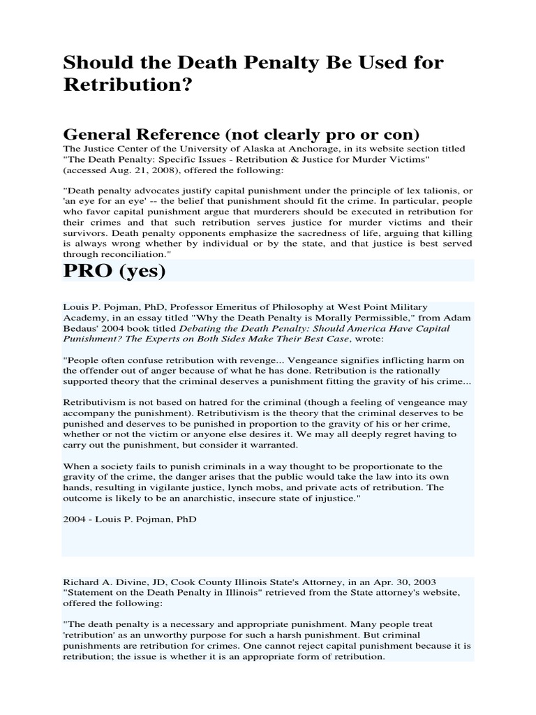 arguments for capital punishment essay reasons why death penalty should be allowed
